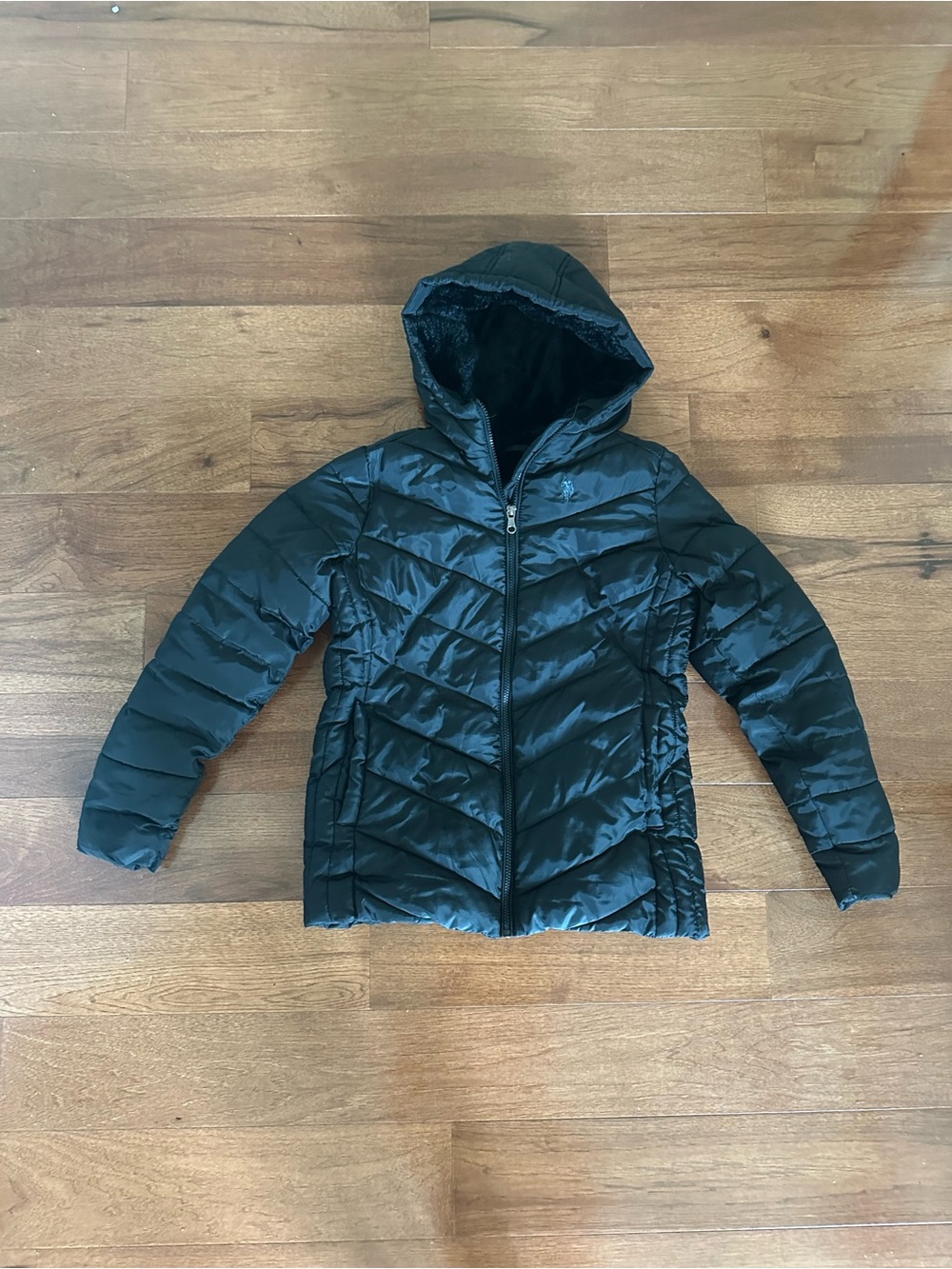Women's Black Quilted Hooded Puffer Jacket